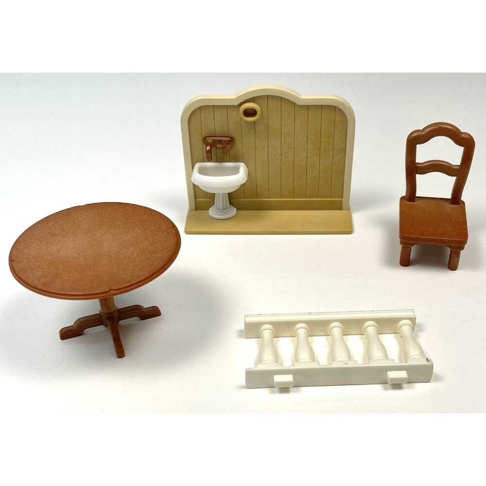 VTG Lot 4 Sylvania CALICO CRITTERS Dollhouse Furniture Bathroom Kitchen Epoch